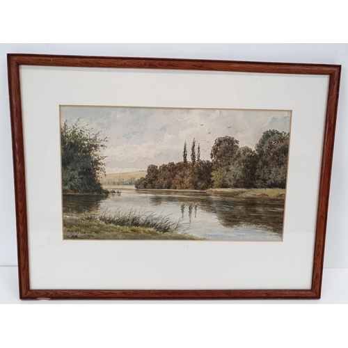 79 - A Late 19th Century Watercolour of a river scene signed W.H.Hews and dated 79 LL.