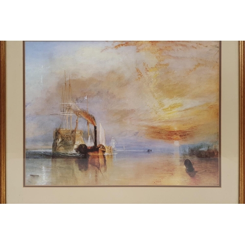 84 - After the original. A good coloured Print of J.S. Turner's Fighting Temere. 75 X 60 cms.