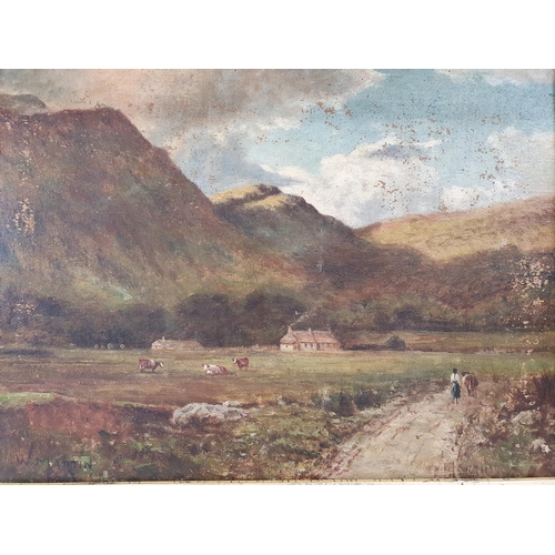 86 - A 19th Century Oil on Canvas of a country scene signed W.Martin in need of restoration .In original ... 