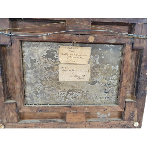 107 - A gilt framed and glazed Oil on Panel depicting a Barmouth Cottage scene with cow and geese to fore.... 