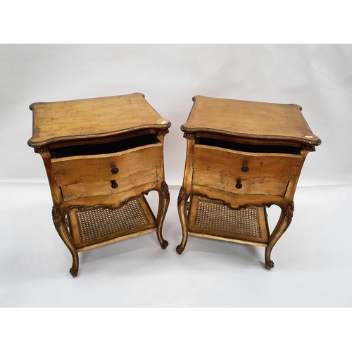 111 - A good pair of reproduction Continental Side Tables with twin drawer fronts.W 51 X D 40 X H 71 cms.