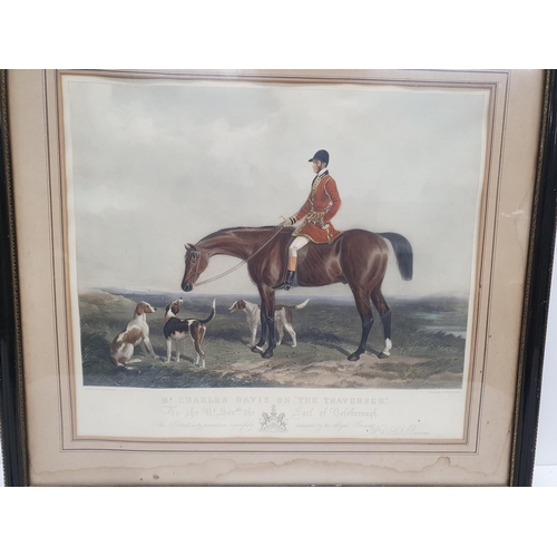 161 - A good 19th Century possibly earlier hand coloured Engraving ' Mr Charles Davis of the Traverser to ... 