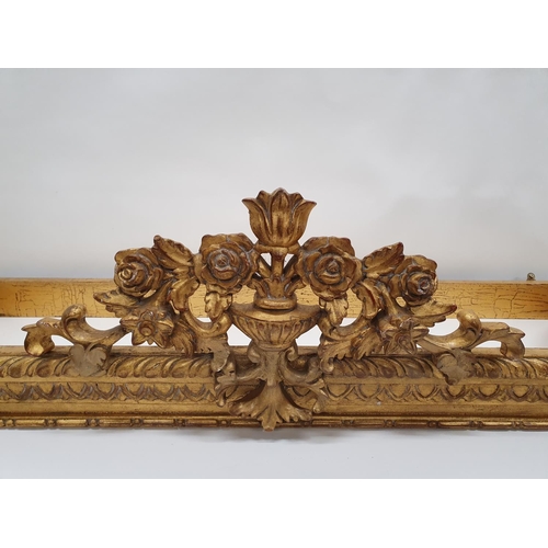 215 - A really good gilt timber Pelmet with a highly carved center.W 170 X D 44 cms.