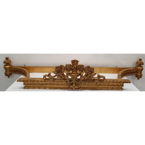 215 - A really good gilt timber Pelmet with a highly carved center.W 170 X D 44 cms.