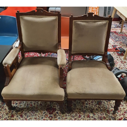 218 - A lovely pair of Late 19th Century show frame Armchairs.