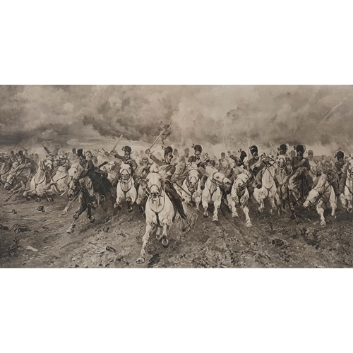 241 - Scotland Forever. The Charge of the Scots Greys at Waterloo. A Print after the same.86 X 56 cms incl... 