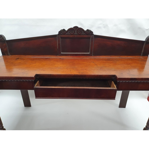 248 - A Fantastic early 19th Century Mahogany Serving Table with turned fluted supports and gallery back. ... 