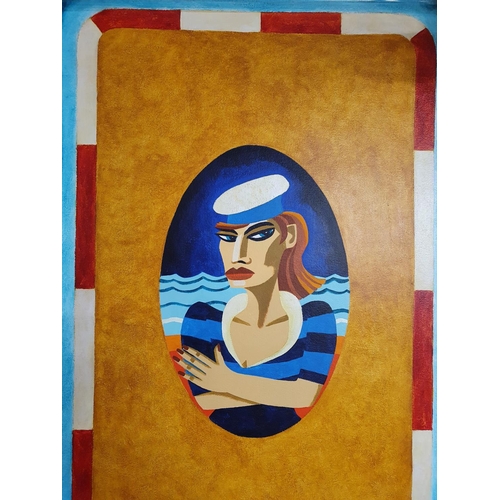 141 - Sailor Girl oil on paper by Graham Knuttel. ( B 1954). 159 x 106 cms.