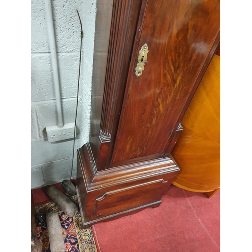 264 - A really good Georgian Mahogany brass dial Longcase Clock by George Walker, Dublin with architectura... 