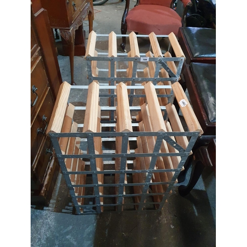 799 - Two Metal and Timber Wine Racks.