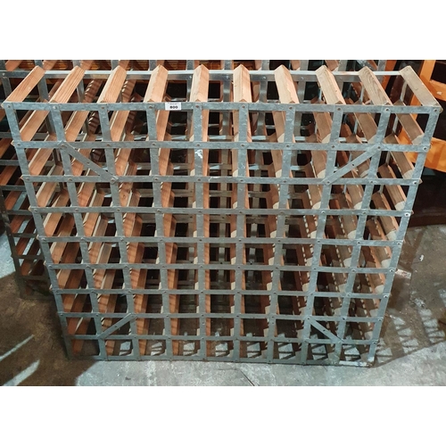 800 - A Metal and Timber Wine Rack.