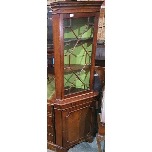 804 - A Mahogany Veneered corner Cabinet.W 62 X H 180 cms.