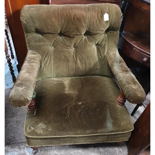 807 - A 19th Century deep buttoned Arm Chair.