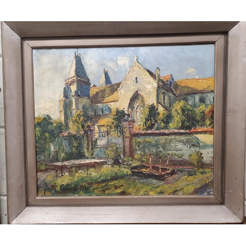 346 - An Oil on Canvas by Gaston Laborde (1892-1965). A Grande Chateaux. Signed and dated 1936. 45 x 54cm.