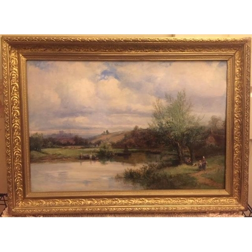 162 - 'The Thames Near Windsor' an Oil on Canvas by Henry Hartley ( early 20th Century). 41 x 61 cms signe... 