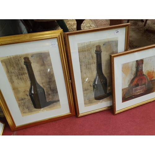 139 - A large quantity of  Coloured Prints of wine bottles etc.(X10).