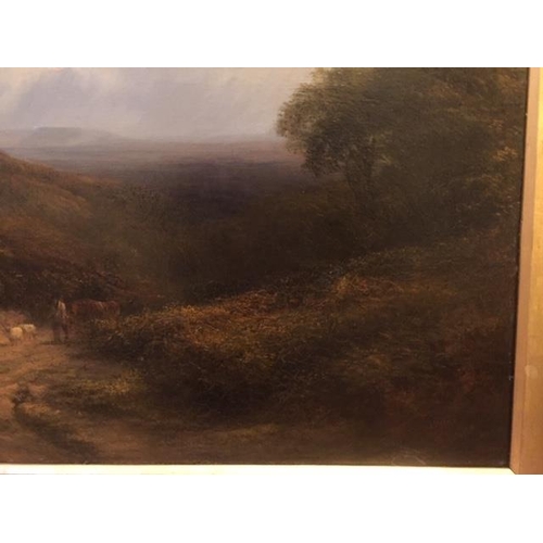 263 - George Cole 1810 - 1883. Sunset in Surrey. Oil on Board 43 x 61 cms. Signed and dated 1878 lower rig... 