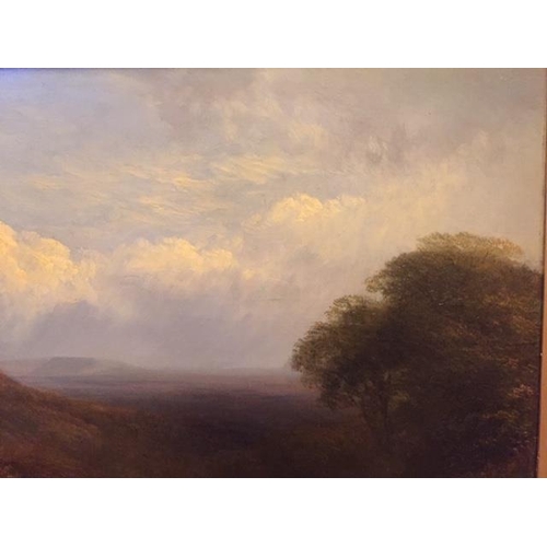 263 - George Cole 1810 - 1883. Sunset in Surrey. Oil on Board 43 x 61 cms. Signed and dated 1878 lower rig... 