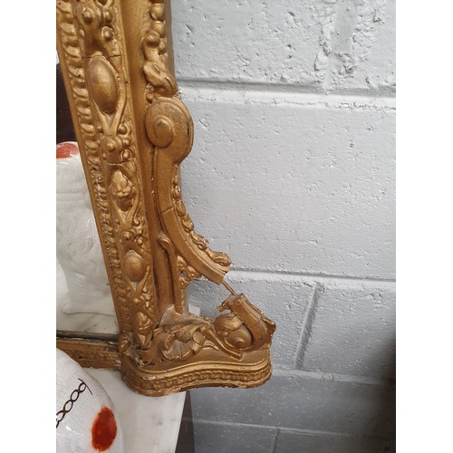 246 - A Victorian Timber and Plaster gilt over mantle Mirror. H 143 X W 141 cms.