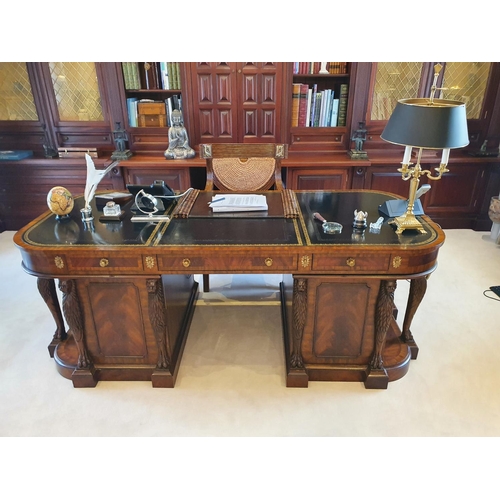 153 - A Superb Regency/William 1Vth style Mahogany and Veneered Partners Desk by Maitland & Smith, London,... 