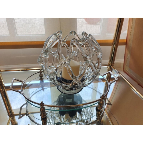 154 - A lovely Glass and Silver Plated Centrepiece Tray with centrepiece pierced bowl.