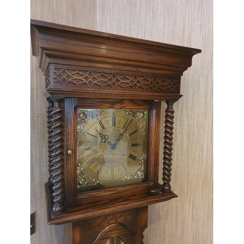 163 - A really good late 19th early 20th Century Oak Longcase Clock by James Stewart of Belfast with a Wes... 