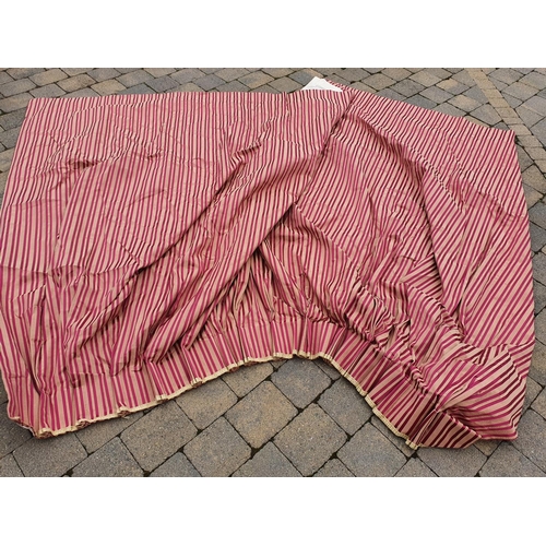 326 - A pair of Burgundy ground double lined Curtains. 211 x 180 cms approx.