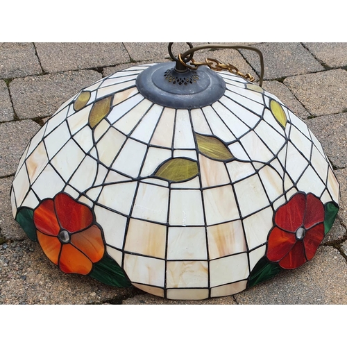 342 - A Galle style stained Glass Shade. 56 x 42 cms approx.