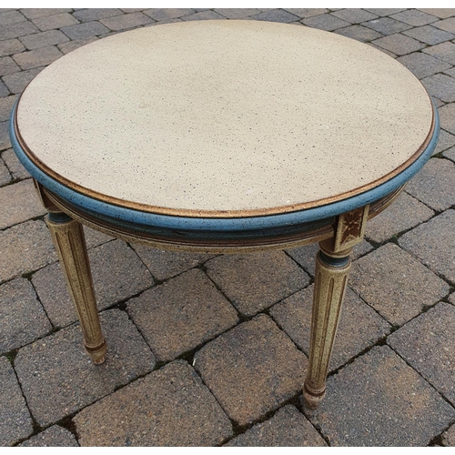 344 - A circular Painted Coffee Table. 60 cms diam. approx.