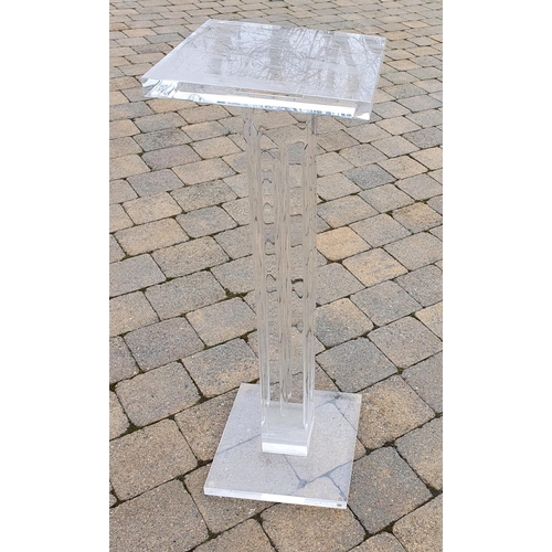 347 - A Perspex square Designer Pedestal. 30 x 30 x H 90 cms approx.