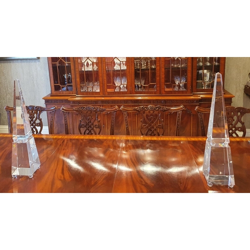 35 - A Superb pair of Crystal Obelisks. 61 cms high approx.