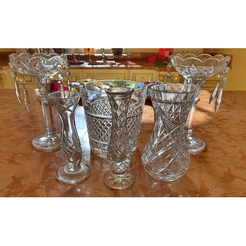 61 - A pair of Crystal Tazzas along with other Irish Crystal.