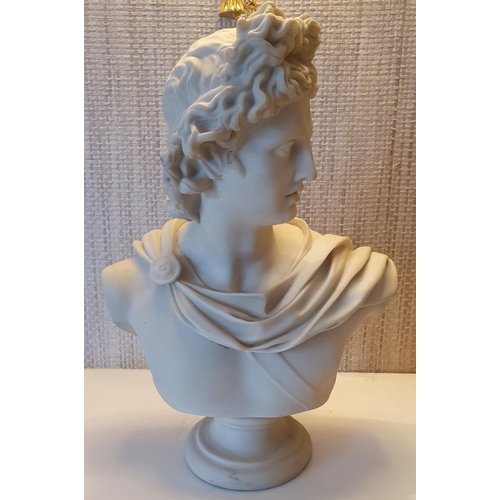 84 - A pair of Parian Ware half length Busts of a Male and Female. 35 cms approx.