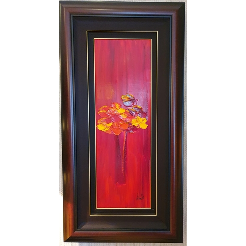 217 - A really nice pair of Oils on Canvas Still life of flowers by Jaline Pol. Signed to the fore and ins... 