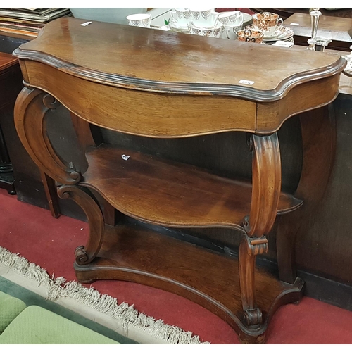 703a - A good 19th Century Serpentine Side Table with tiered shelf. W97cm approx.