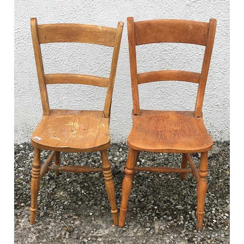 704 - Two 19th Century Grained Kitchen Chairs.