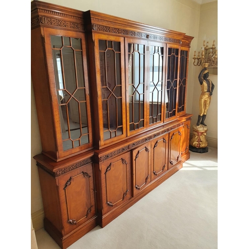 179 - A fantastic Mahogany four door Breakfront Bookcase in the Georgian Chinese Chippendale style with a ... 