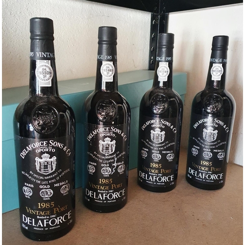 188 - Four bottles of 1985 Delaforce Port. Well kept.