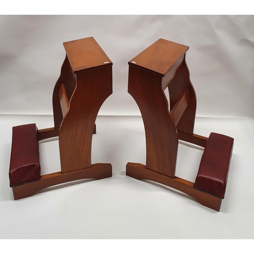 81 - Six Mahogany church Kneelers. W 52 cms approx along with five Chairs and a Large Tapestry of Jesus a... 