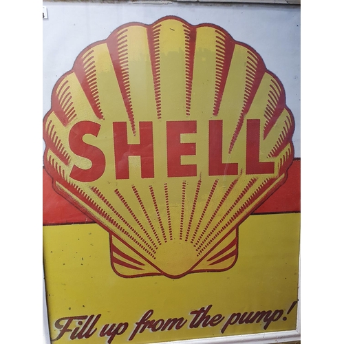 296 - A Shell fill up from the pump Advertisement framed and under glass. 64 x 80 cms approx.