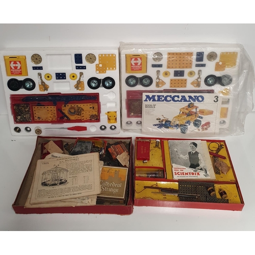 330 - Two boxed Meccano Models, a boxed Moto Trix, along with a box of Scientrix. Also a Mitzi Cabbage Pat... 