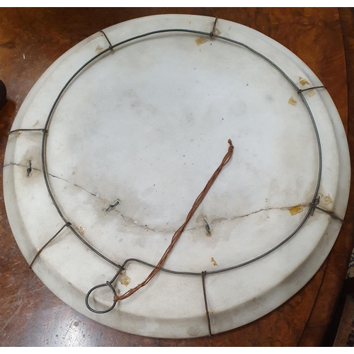 109 - A highly inlaid Marble Charger.(has damage).
D 41 cms approx, with a Stephen Pearse square Serving P... 