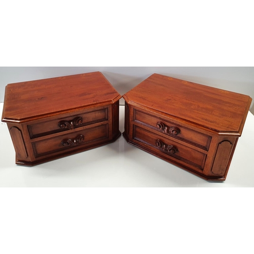 317 - A lovely pair of 19th Century Mahogany Jewellery Table Cabinets.38 x 26 x H 18.5 cms approx.