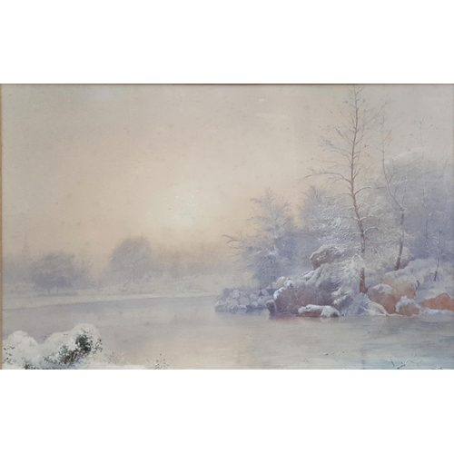 113 - 'A Lovely Evening' Watercolour by Archibald Mc Googan. Signed and dated 1891 LL and verso with a Vic... 