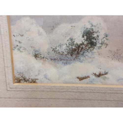 113 - 'A Lovely Evening' Watercolour by Archibald Mc Googan. Signed and dated 1891 LL and verso with a Vic... 