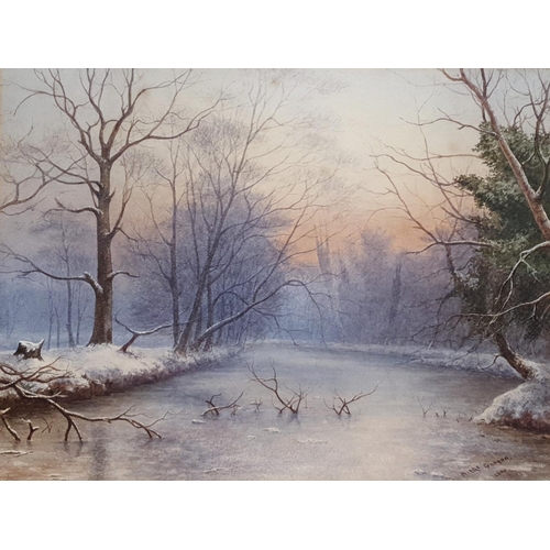 114 - 'A Winter Evening' watercolour by Archibald Mc Googan possibly Rathfarnham Dublin. Signed LR and dat... 