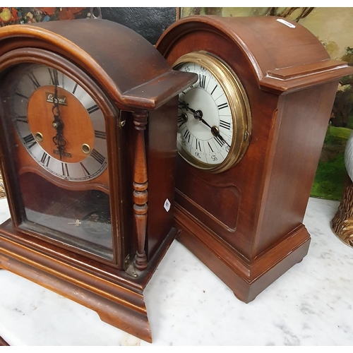 119 - Two 20th Century Mahogany Bracket Clocks. 30 x H 33 cms approx.