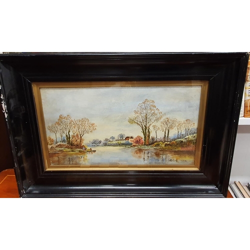 164 - A good pair of early 20th century Oil On Canvas of river scenes. Signed indistinctly LR.