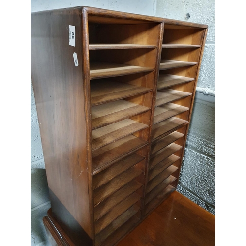 92 - An early 20th Century set of table top open Filing Shelves. W 50 x D 27 x H 70 cms approx.