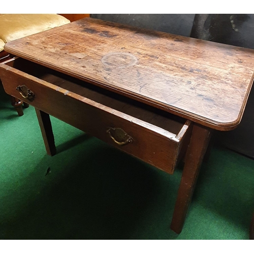 98 - A Georgian Oak Low Boy with shaped frieze outline and single drawer. 80 x 47 x H 57 cms approx.